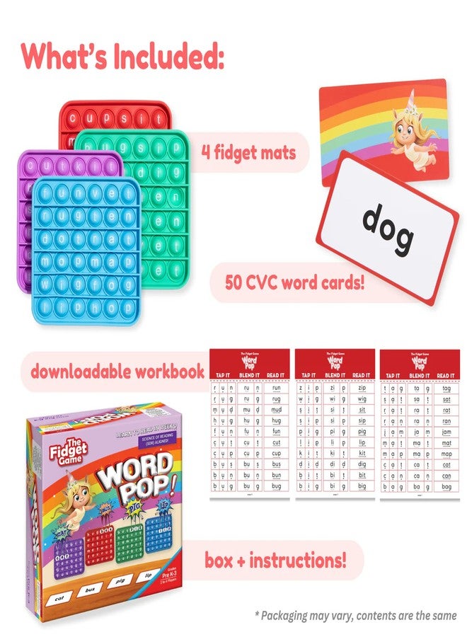 The Fidget Game Word Pop, CVC Words - Learn to Read in Weeks - Multisensory Reading & Phonics Interactive Game Ideal for Pre Kindergarten to 1st Grade (Packaging May Vary) - Image 2
